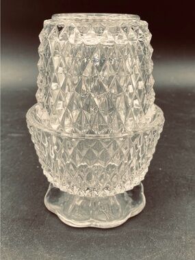 Indiana Glass Clear Diamond Point Fairy Lamp 2 pc.
